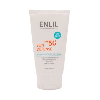 کرم ضد آفتاب سان دیفنس SPF50 پوست چرب و مستعد آکنه انلیل|Enlil Colorless Sunscreen For Oily And Acne-prone Skin With SPF50+ 50 Ml