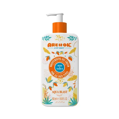 کرم ژل آبرسان با عصاره گریپ‌فروت و ویتامین سی 500 گرمی آر یو اوکی|Moisturizing Gel cream- Citrus + Vitamin C AREUOK