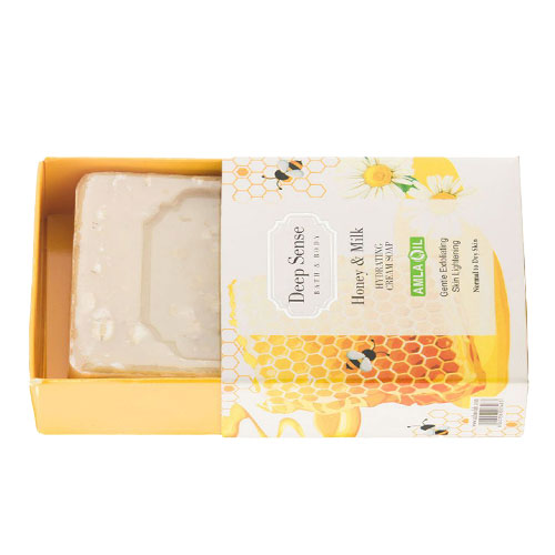 صابون کرمی شیر و عسل دیپ سنس|Honey & Milk Hydration Cream Soap DEEP SENSE
