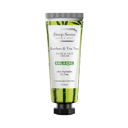 کرم مرطوب‌کننده دست‌وصورت بامبو و درخت‌چای 30 میل دیپ‌سنس|deep sense Bamboo & Tea Tree Moisturizing Cream