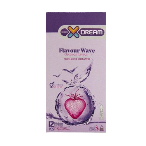 کاندوم طعم دار 12تایی ایکس دریم|x dream flavour wave candoms