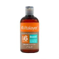 روغن آفتاب برنزه کننده SPF6 صورت و بدن برن ویت ویتالیر|Vitalayer SPF6 Bronvit Sun Oil 250 ml