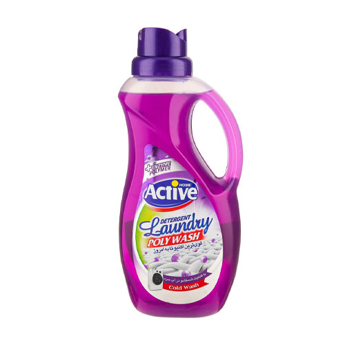 مایع لباسشویی پلی واش بنفش اکتیو 1500 میل|Active violet Poly Wash Washing Machine Liquid 1500 ml