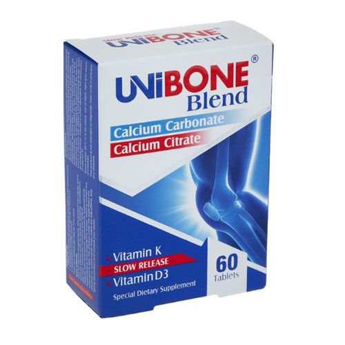 قرص کلسیم 60 عددی یونی بن بلند لیبرتی سوئیس|liberty unibone blend 60 tablets