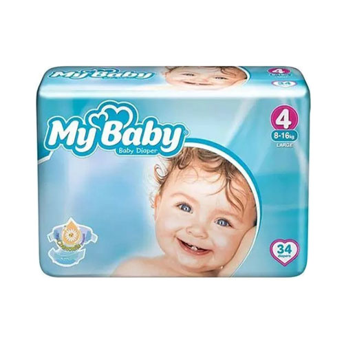 پوشک آبی مدل اکو سایز 4 مای بیبی|My baby Blue diapers, size 4 eco new 34 pieces