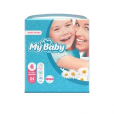 پوشک آبی مدل اکو سایز 6 مای بیبی|My Baby Diaper Gentle With Skin No6 24pcs