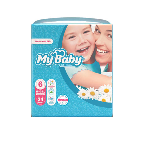 پوشک آبی مدل اکو سایز 6 مای بیبی|My Baby Diaper Gentle With Skin No6 24pcs