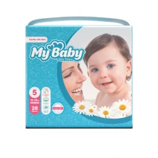 پوشک آبی مدل اکو سایز 5 مای بیبی|My baby Blue diapers, size 5 eco new 28 pieces