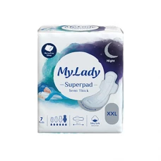نوار بهداشتی سوپر پد نیمه ضخیم پنبه‌ای خیلی خیلی بزرگ مای لیدی | super pad may lady very very big my lady 7 packs