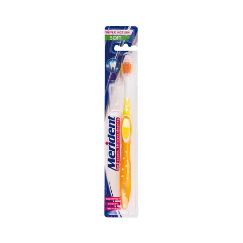 مسواک مدل تریپل اکشن با برس نرم مریدنت|Merident Triple Action soft Toothbrush
