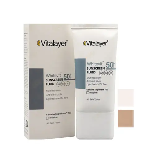 فلوئید ضدآفتاب ضدلک وایت ویت ویتالیر|Vitalayer Whitevit Sunscreen 50 ml 