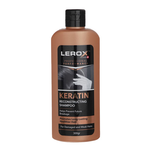 شامپو کراتینه مناسب موهای آسیب‌دیده لروکس|Lerox Keratin Reconstructing Shampoo For Damaged And Weak Hairs 300g