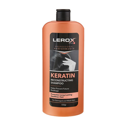 شامپو کراتینه مناسب موهای آسیب دیده 550 گرم لروکس|Lerox Keratin Creatine Hair Shampoo 550 gr