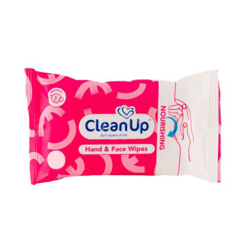 دستمال مرطوب دست و صورت رطوبت رسان 50 عددی کلین آپ|Clean Up Hand And Face Wipes Nourishing 50 Pcs