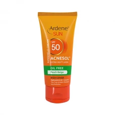 کرم ضد آفتاب spf50 آردن مدل Acnesol مناسب پوست چرب و آکنه دار|Ardene SunShield Acnesol SPF50 Cream For Oily & Acne Prone skin Peach Beige