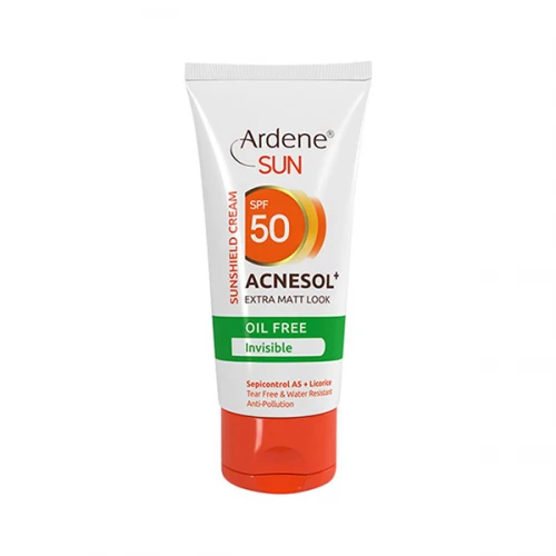 کرم ضد آفتاب بی رنگ 50 SPF مدل Acnesol فاقد چربی آردن|Arden Sun Acnesol SPF50 Invisible Oil Free Sunscreen Cream 