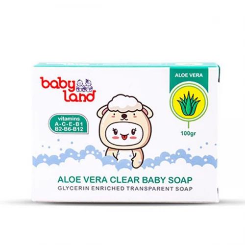صابون شفاف کودک بیبی لند حاوی عصاره آلوئه ورا|Baby Land Aloevera Extract Clear Baby Soap