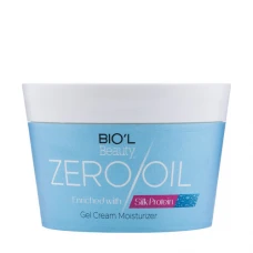 کرم کاسه ای زیرو اویل حاوی سیلک پروتئین مناسب انواع پوست|Biol Gel Cream Moisturizer Silk Protein Zero Oil