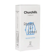 کاندوم چرچیلز مدل ریبد اند داتد حاوی روان کننده مضاعف تعداد 12 عددی|Churchills Ribbed And Dotted Condoms 12PSC