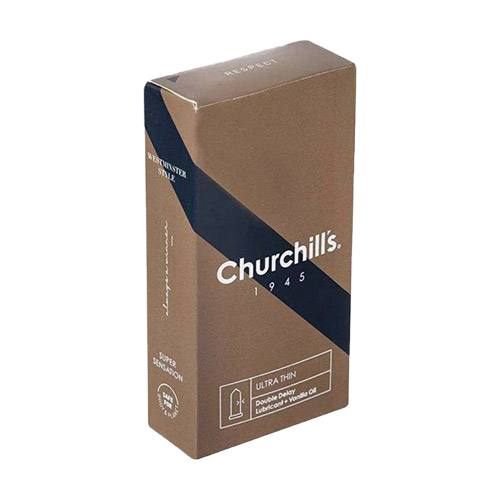کاندوم مدل اولترا تین حاوی روان کننده تعداد 12 عددی چرچیلز|Churchills Ultra Thin Condoms 12PSC