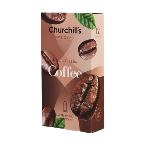 کاندوم مدل کافی تعداد 12 عددی چرچیلز|Churchills Coffee Condoms 12PSC