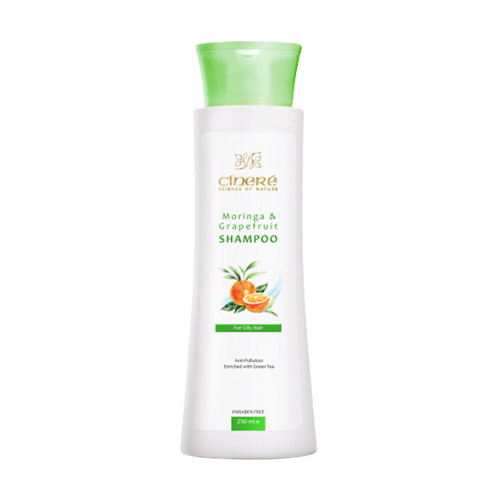 شامپو گریپ فروت مخصوص موهای چرب سینره|Cinere Moringa & Grapefruit Shampoo