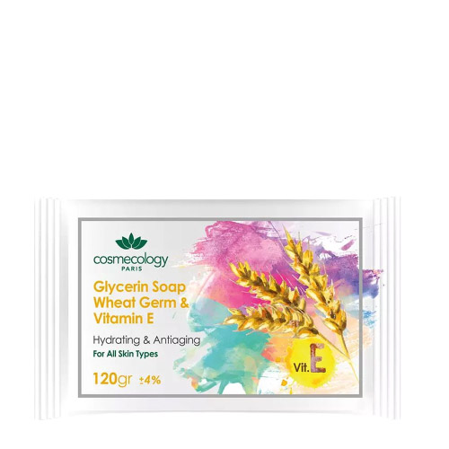صابون گلیسیرینه جوانه گندم و ویتامین E کاسمکولوژی|Cosmecology Glycerin And Vitamin E Soap