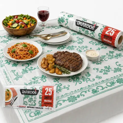  سفره چاپ مدرن 25 متری دارکوب|Darkoob Modern Pattern Disposable Tablecloth 25m