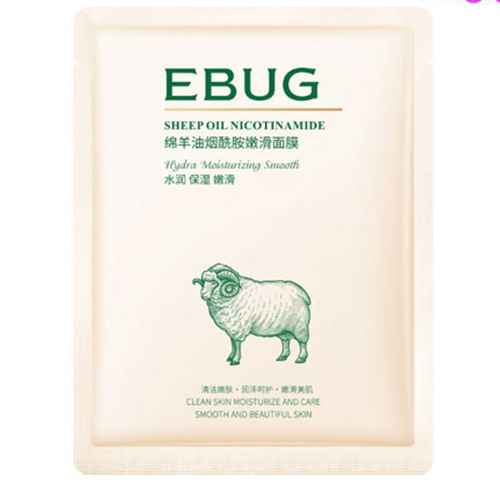  ماسک ورقه ای مرطوب کننده و آبرسان نیکوتینامید ای باگ|Ebug Sheep Oil Nicotinamide Face Mask