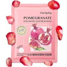 ماسک ورقه ای مرطوب کننده انار وان اسپیرینگ|OneSpring pomegranate face mask with pomegranate