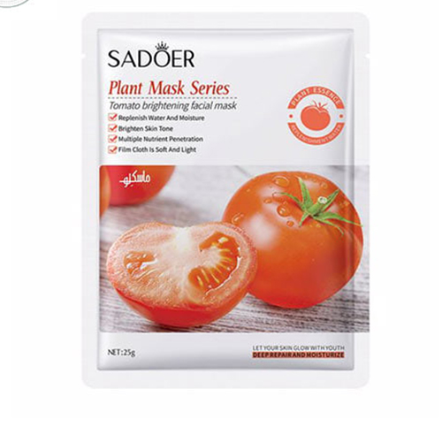  ماسک ورقه ای صورت مرطوب کننده و ترمیم کننده عمقی گوجه فرنگی سادور |Sadoer Tomato Brightenig Facial Mask