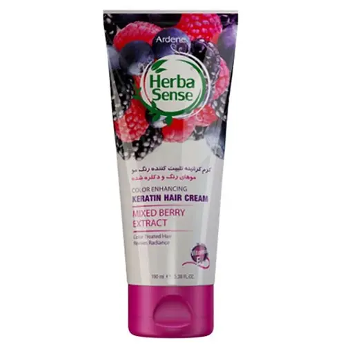 کرم ترمیم کننده تثبیت کننده رنگ مو آردن هرباسنس 100 میل|Keratin Hair Cream Mixed Berry Extract Herbasens 100 ml