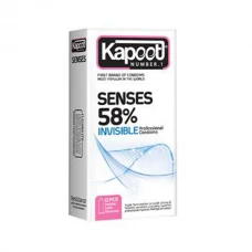 کاندوم 12 عددی مدل 58% نازک تر و شفاف تر کاپوت|Kapoot Senses 58% Condom 12Pcs  