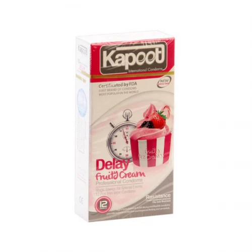 کاندوم تاخیری دیلی فروتی کرم 12 عددی کاپوت|Kapoot Delay Fruity Cream Condom 12Pcs