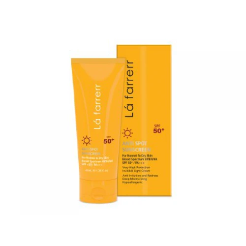 کرم ضد آفتاب و ضد لک SPF50 مناسب پوست خشک و نرمال لافارر|Lafarrerr Anti Spot Sunscreen Cream For Normal To Dry Skin SPF50