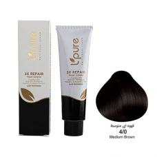 رنگ مو قهوه ای متوسط طبیعی شماره 4/0 لپیور|lpure color hair natural brown medium