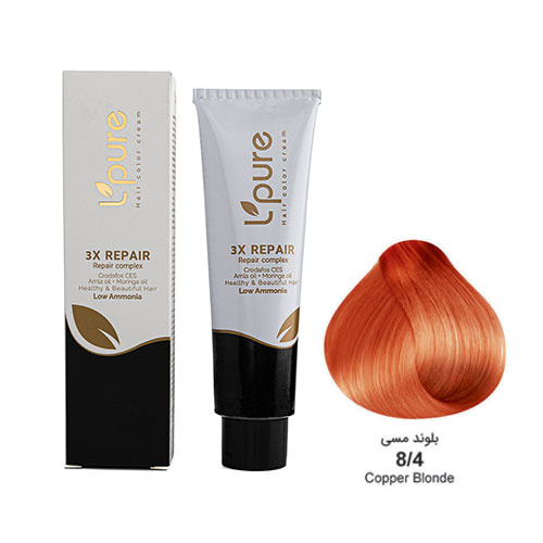 رنگ مو بلوند مسی شماره 8/4 لپیور|Lpure copper blonde 