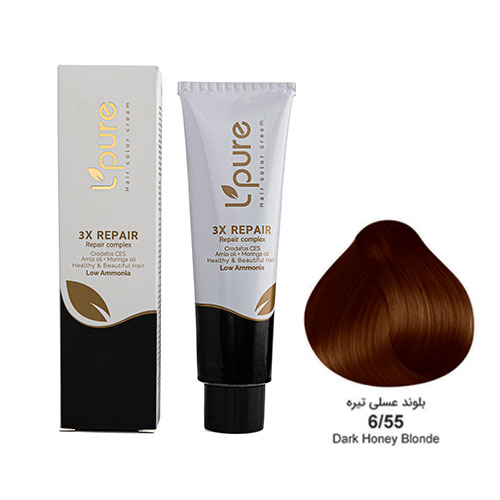 رنگ مو بلوند عسلی تیره شماره 6/55 لپیور|Lpure dark honey blonde