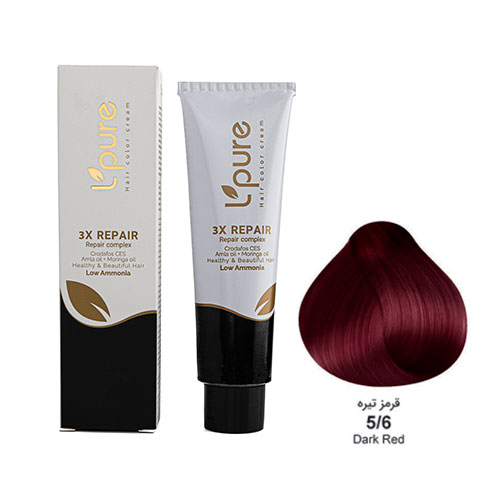 رنگ مو قرمز تیره شماره 5/6 لپیور|Lpure dark red 