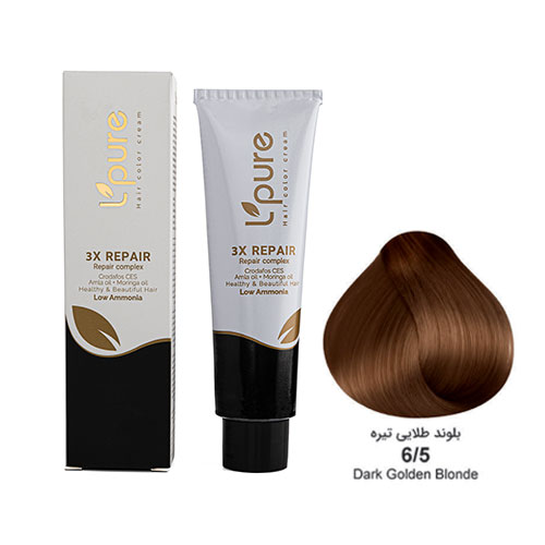 رنگ مو بلوند طلایی تیره شماره 6/5 لپیور|Lpure dark golden blonde