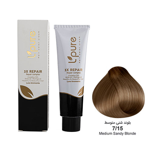 رنگ مو بلوند شنی متوسط شماره 7/15 لپیور|LPURE MEDIUM SANDY BLONDE