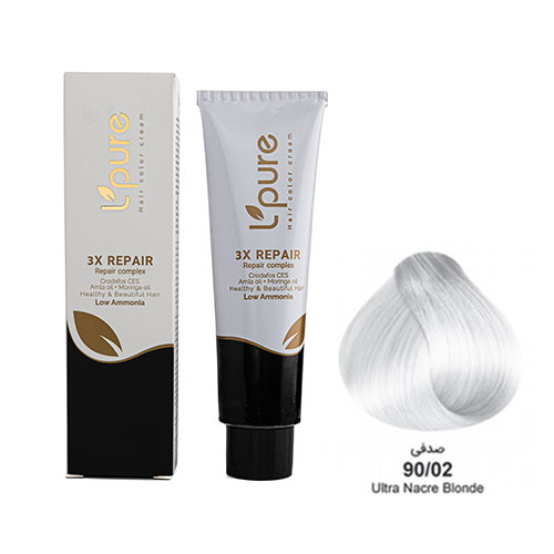 رنگ مو صدفی شماره 90/02 لپیور|Lpure ultra nacre blonde 