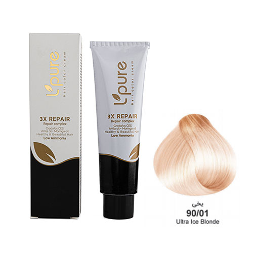 رنگ مو یخی شماره 90/01 لپیور|Lpure ultra ice blonde