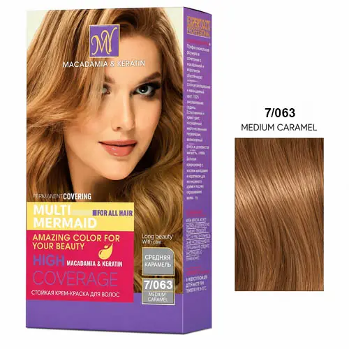 کیت رنگ مو شماره 7.063 بلوند کاراملی متوسط مای|My num7.063 Hair Color medium caramel blonde