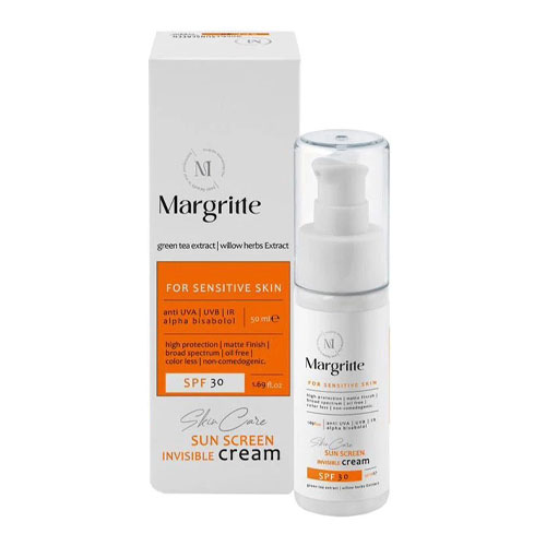 کرم ضدآفتاب SPF30 مناسب پوست حساس مارگریت|Margritte Invisible Sunscreen Cream For Sensitive Skin SPF30