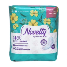 نوار بهداشتی مشبک مدل Maxi حاوی عصاره گل پامچال سایز بزرگ ناولتی|Novelty By Women Maxi Sanitary Pad With Primrose Extract Large