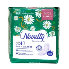 نوار بهداشتی پنبه ای مدل مکسی حاوی عصاره بابونه سایز بزرگ ناولتی|Novelty By Women Maxi Sanitary Pad With Chamomile-Large