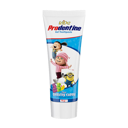 خمیردندان ژله‌ای کودک (اگنس و مینیون) با طعم پاستیل پرودنتین|Prodentine Gummi Candy Gel Toothpast For Children 