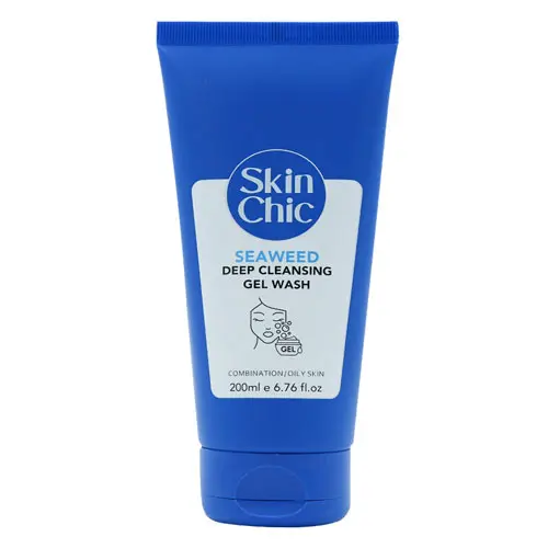 ژل شوینده صورت پوست چرب حاوی عصاره جلبک دریایی اسکین شیک|Skin Chic Facial cleansing gel for oily skin containing seaweed extract