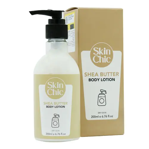 لوسیون آبرسان بدن شی باتر مناسب پوست خشک اسکین شیک|Skin Chic Shea Butter Body Lotion 